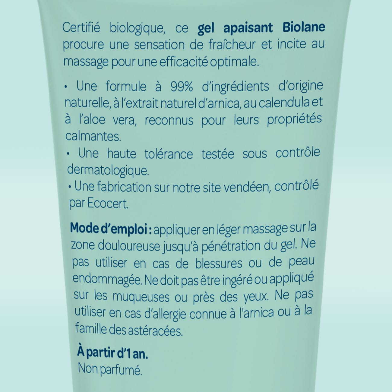 Gel apaisant certifié biologique
