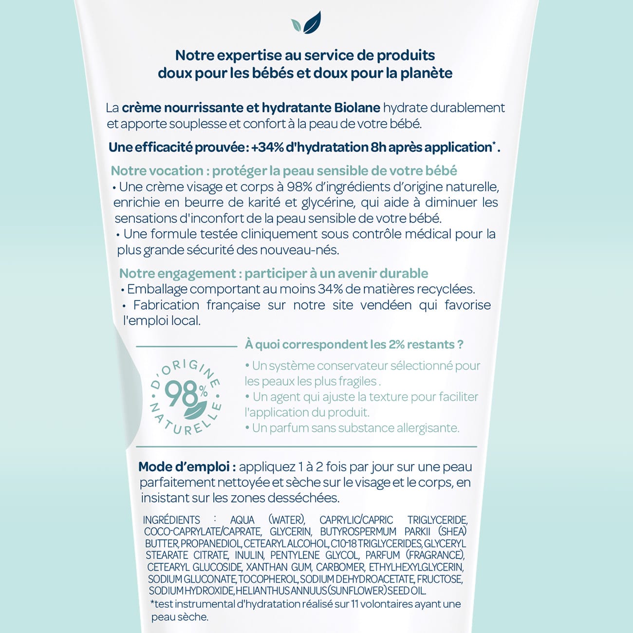 Crème nourrissante et hydratante