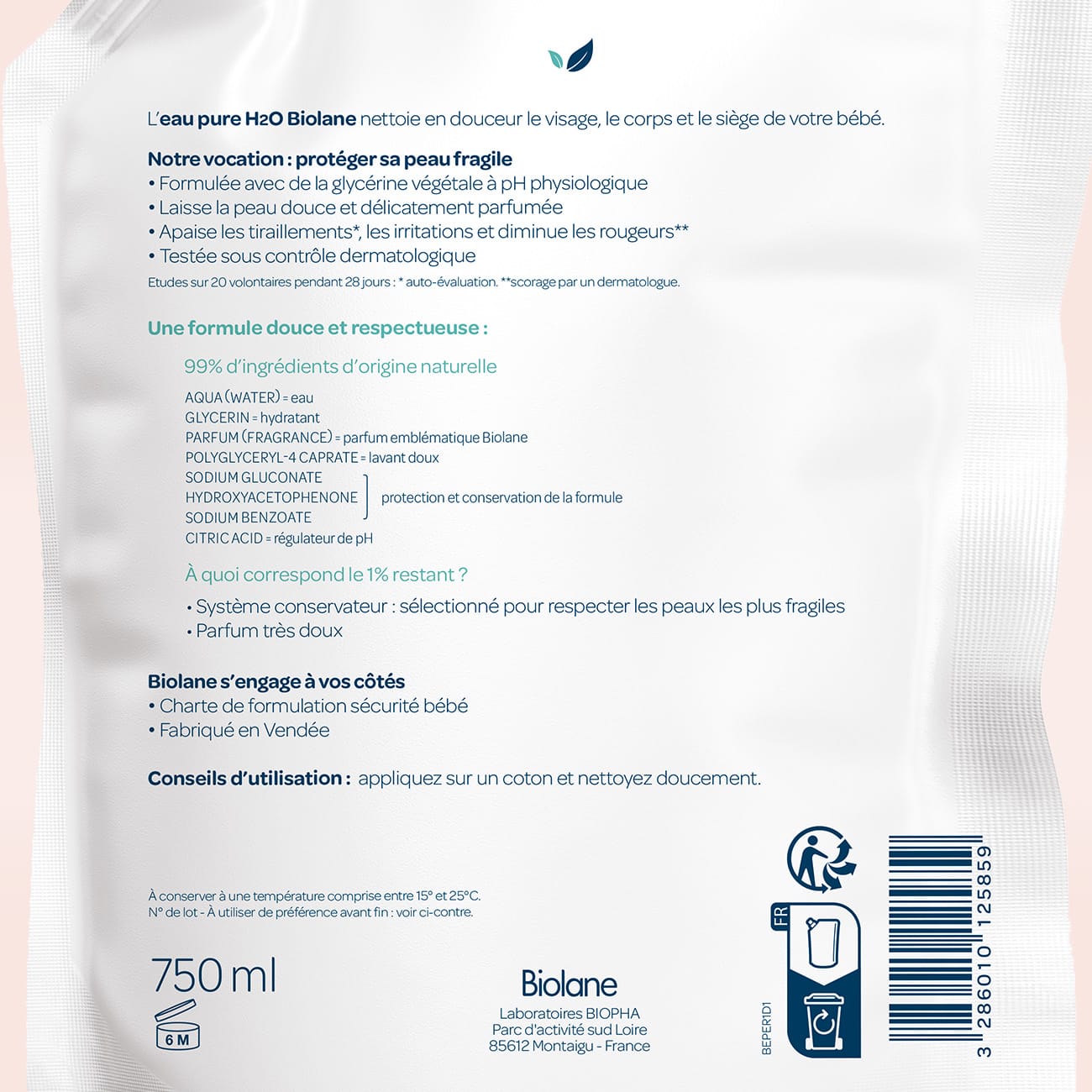 Éco-recharge Eau pure H2O