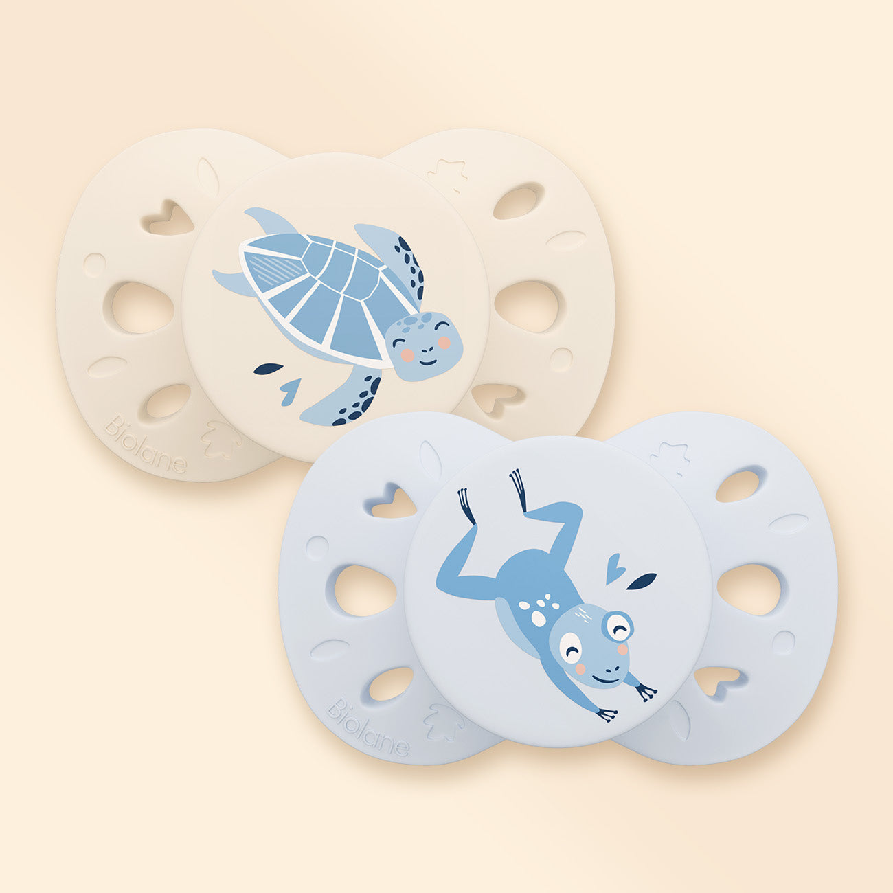 Test couleurs - Lot de 2 sucettes anatomiques animaux