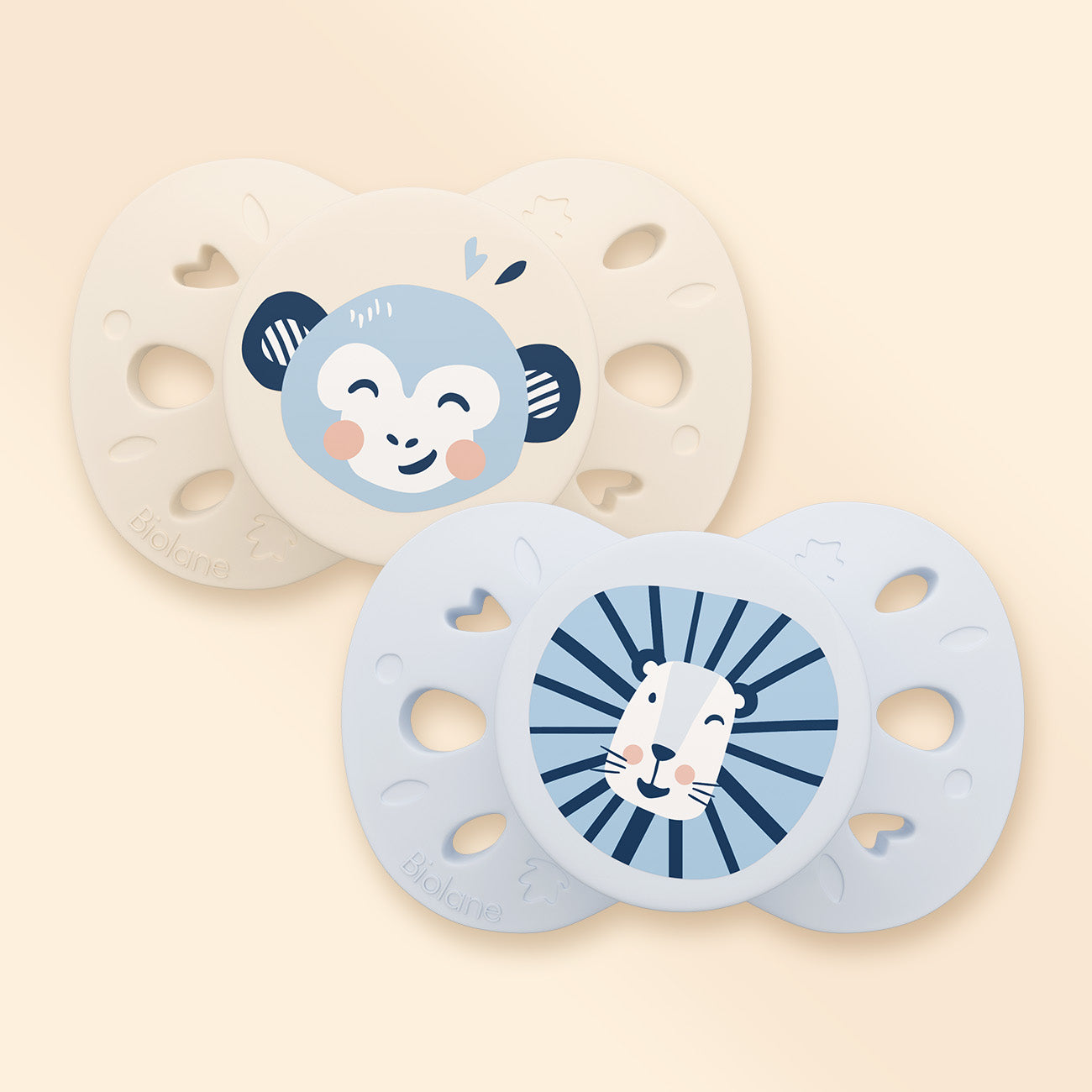 Test couleurs - Lot de 2 sucettes anatomiques animaux