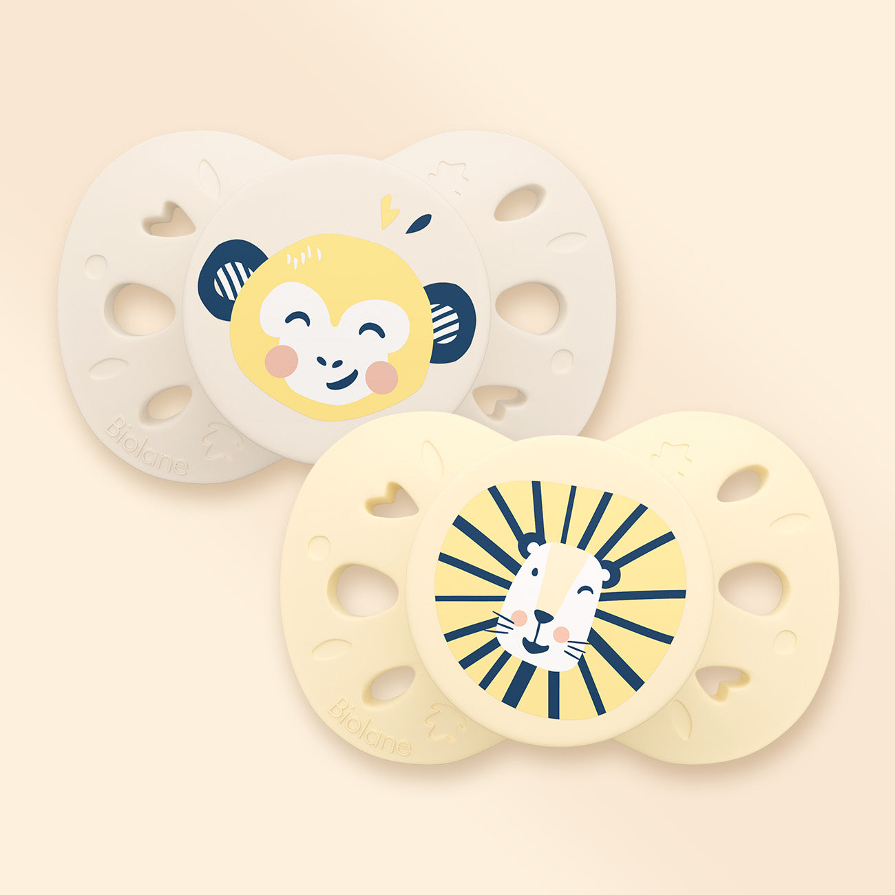 Test couleurs - Lot de 2 sucettes anatomiques animaux