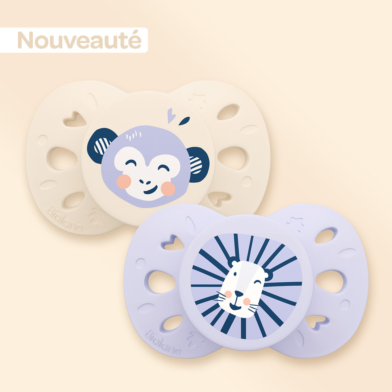 Test couleurs - Lot de 2 sucettes anatomiques animaux