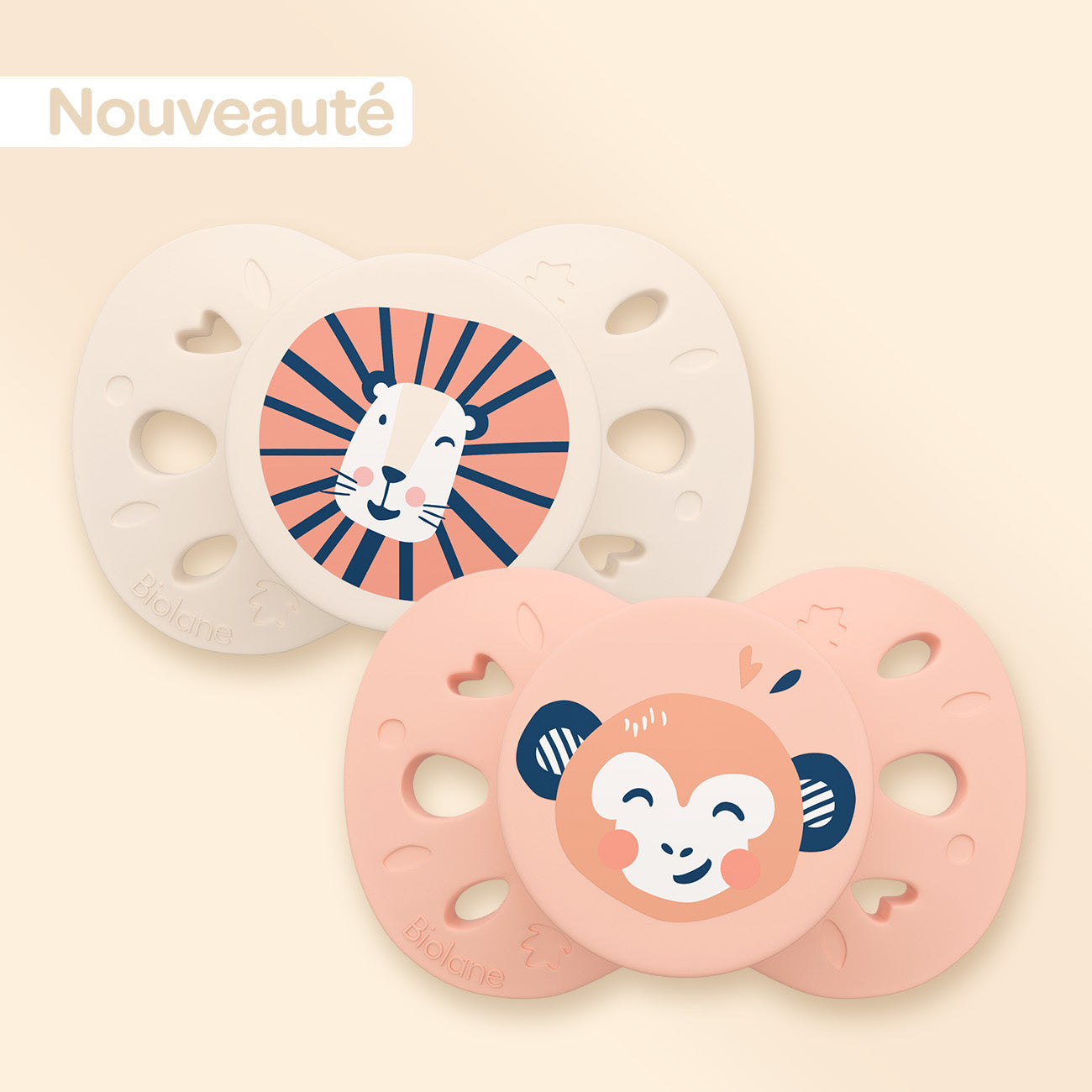 Test couleurs - Lot de 2 sucettes anatomiques animaux