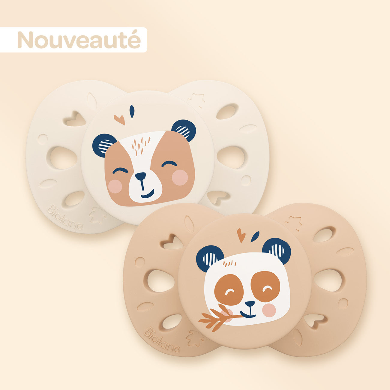 Test couleurs - Lot de 2 sucettes anatomiques animaux