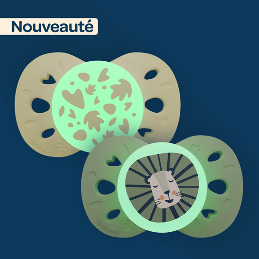 Lot de 2 sucettes nuit anatomiques animaux - Nuit