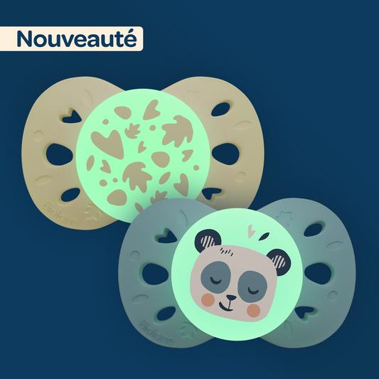 Lot de 2 sucettes nuit anatomiques animaux - Nuit