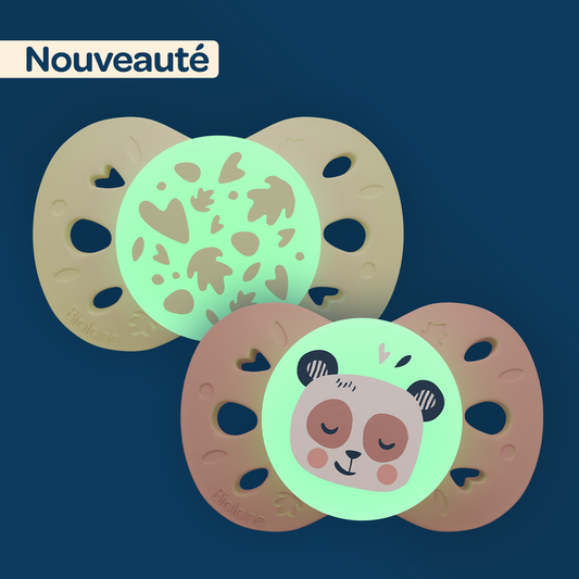 Lot de 2 sucettes nuit anatomiques animaux - Nuit