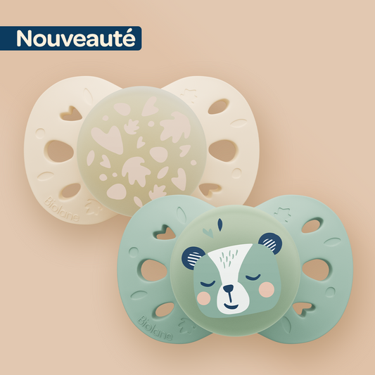 Lot de 2 sucettes nuit anatomiques animaux