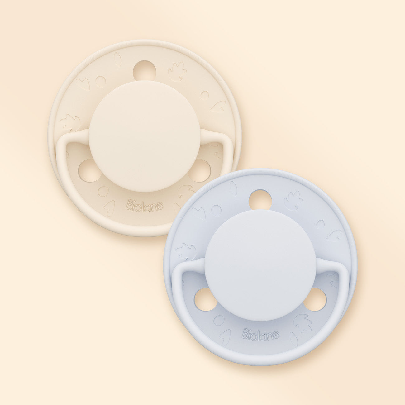 Lot de 2 sucettes rondes 0-6 mois Bleu