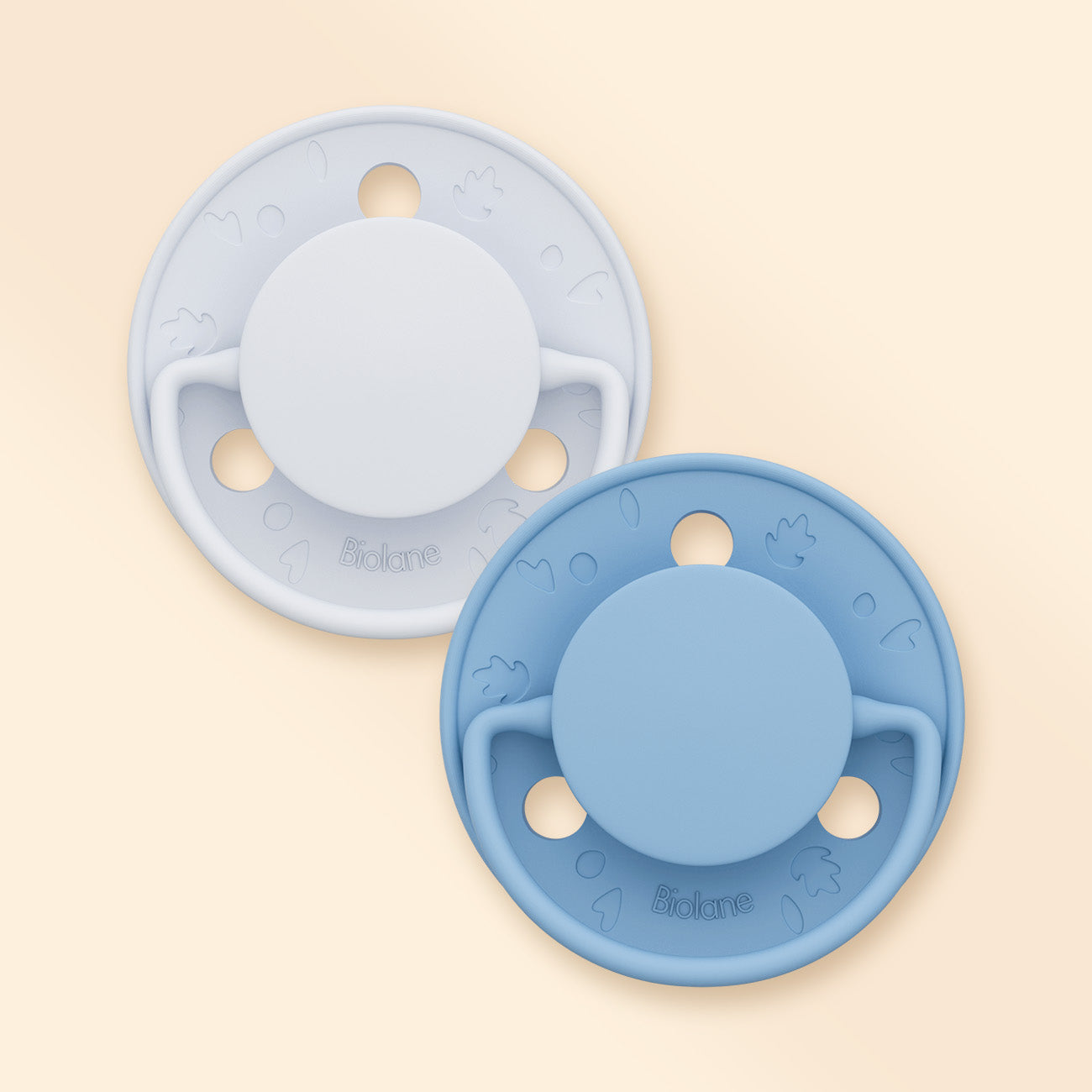 Lot de 2 sucettes rondes +18 mois Bleu