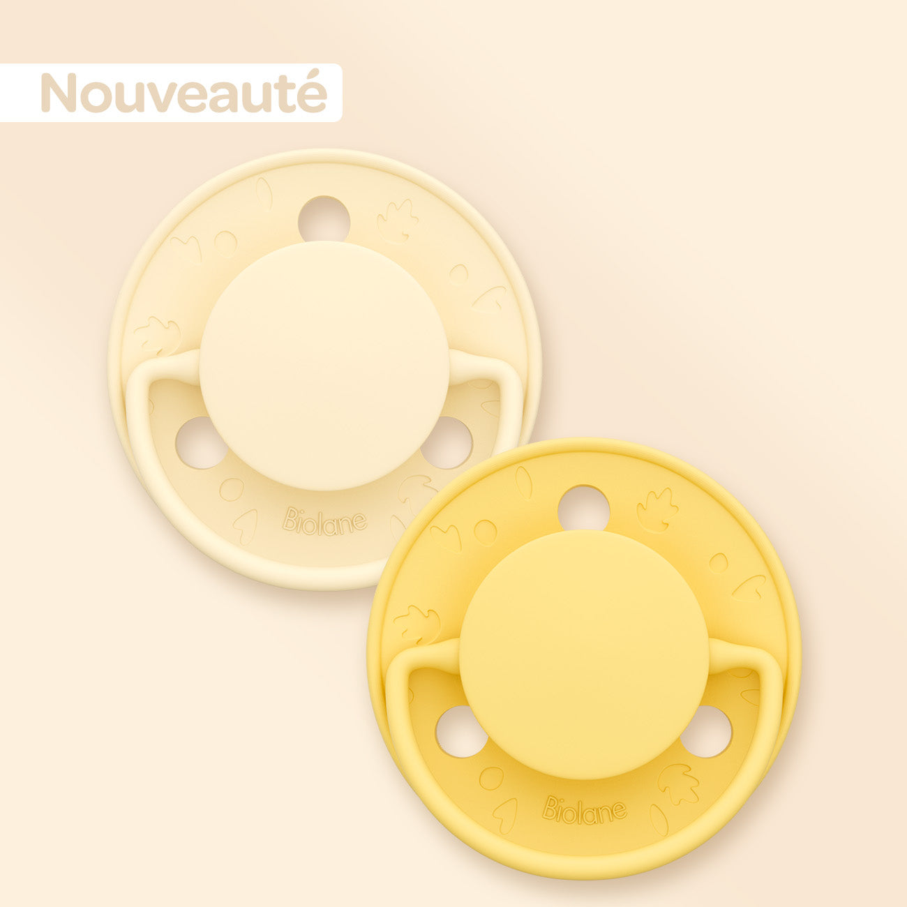 Lot de 2 sucettes rondes Jaune