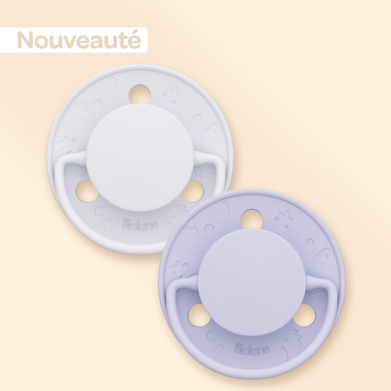 Lot de 2 sucettes rondes Lilas