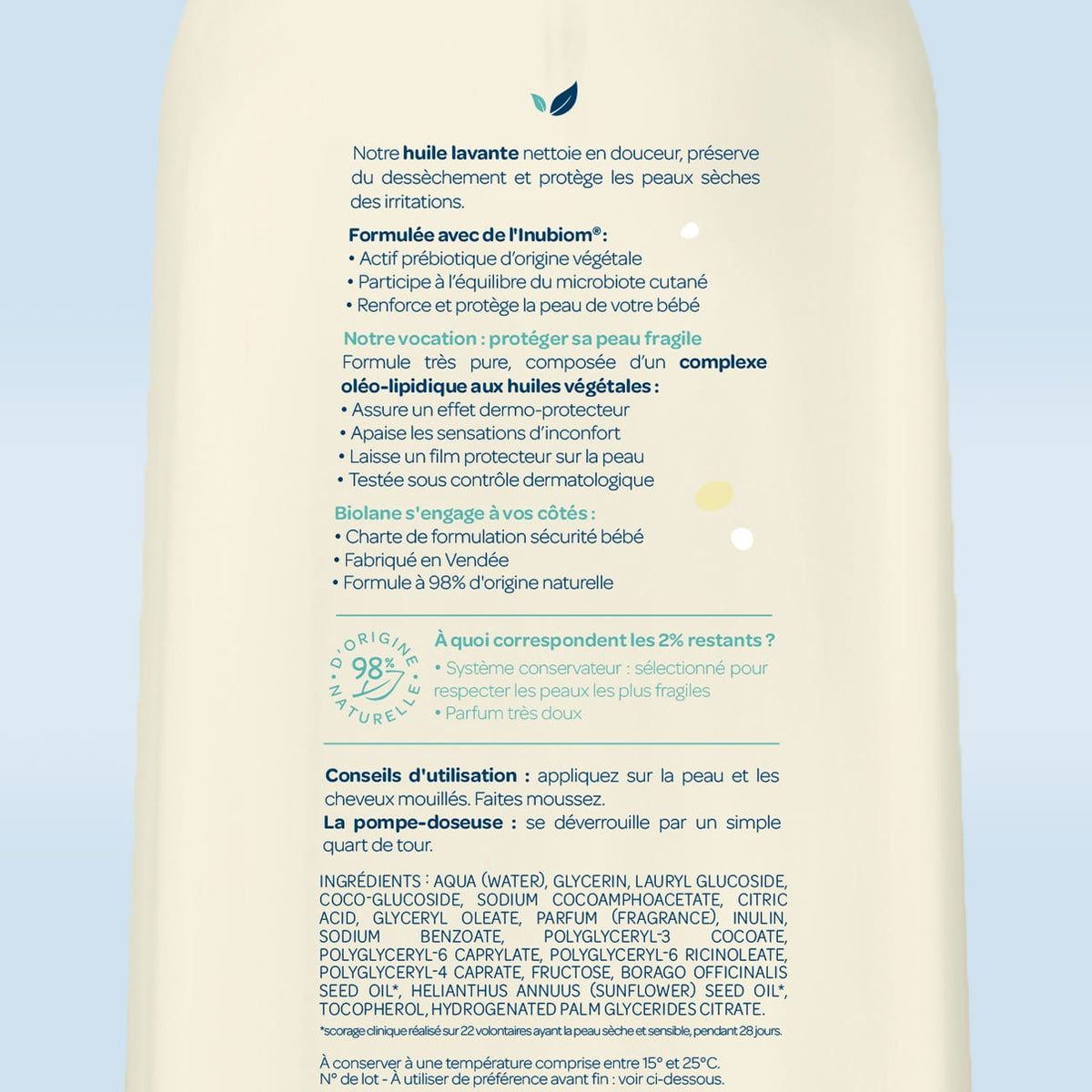 Huile lavante dermo-protectrice