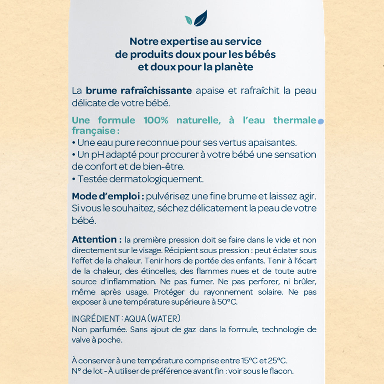 Brume à l'eau thermale 150ml