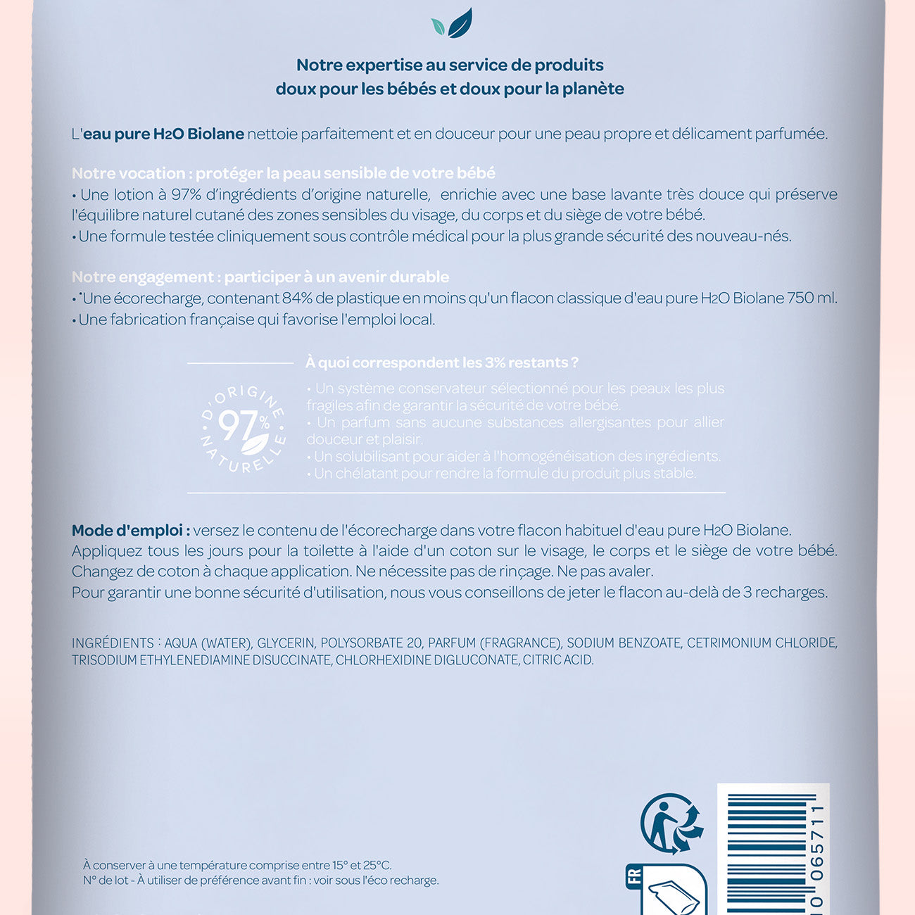 Lot 3x éco recharge Eau Pure