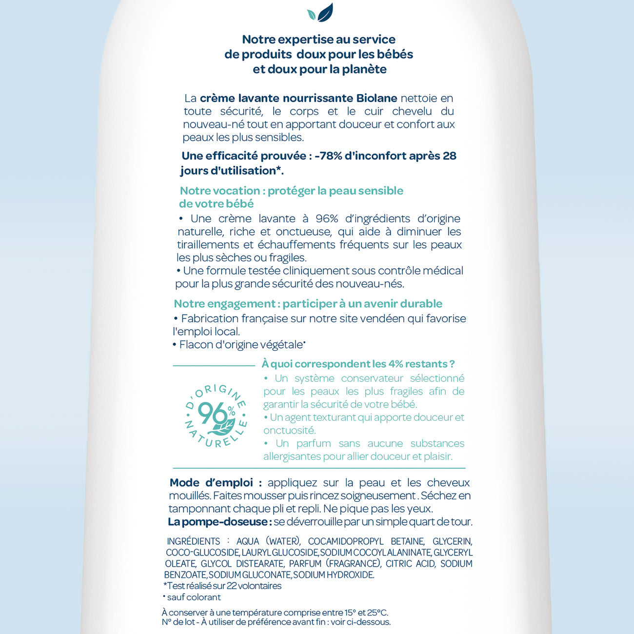 Crème lavante nourrissante