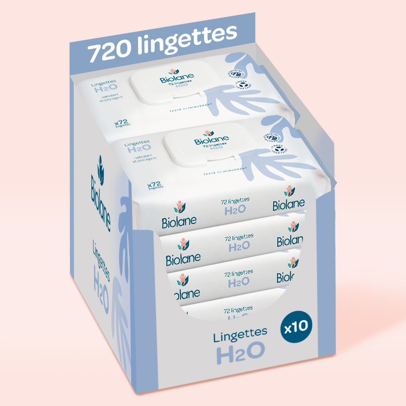Lot 10x Lingettes épaisses H2O