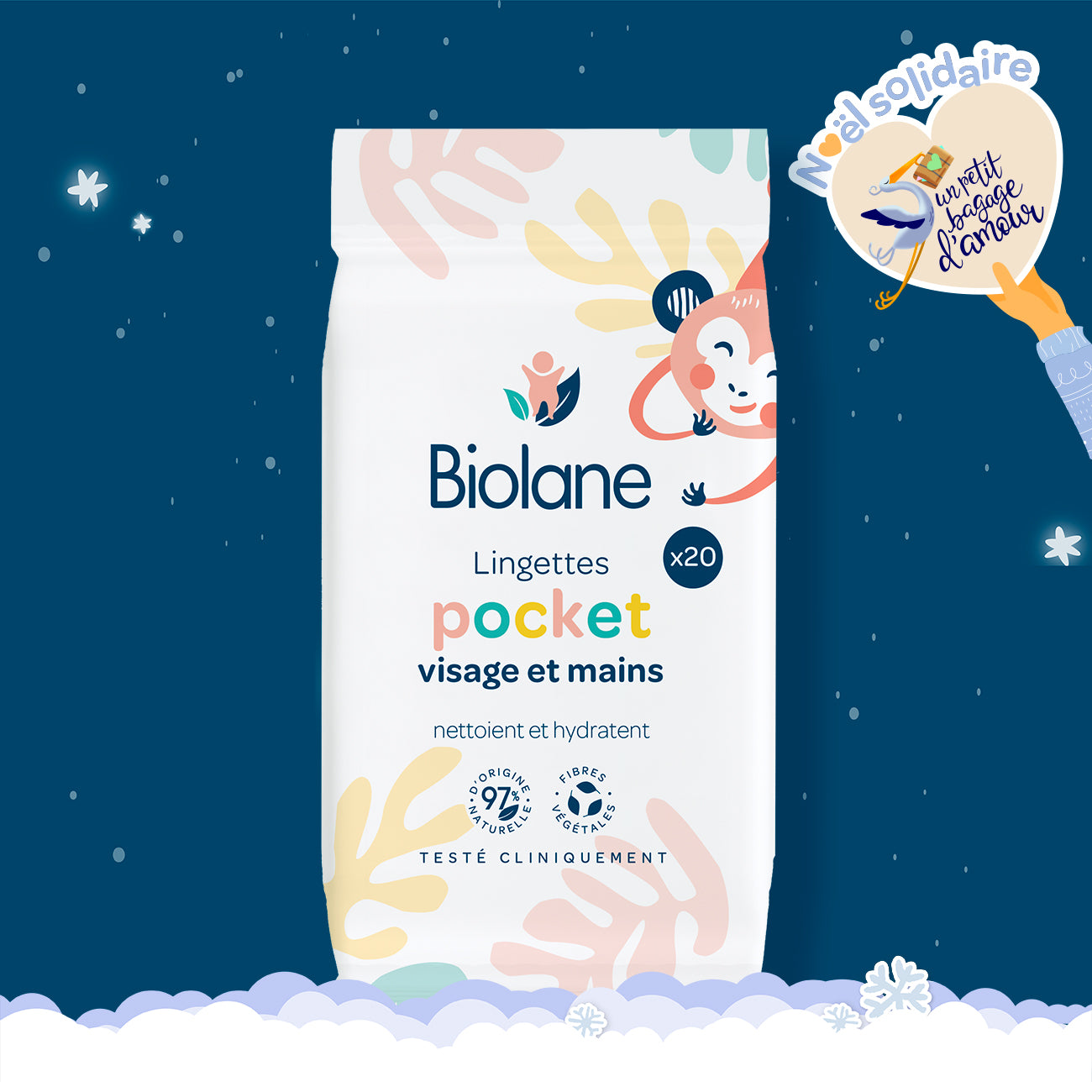 Lingettes visage et mains (pocket)