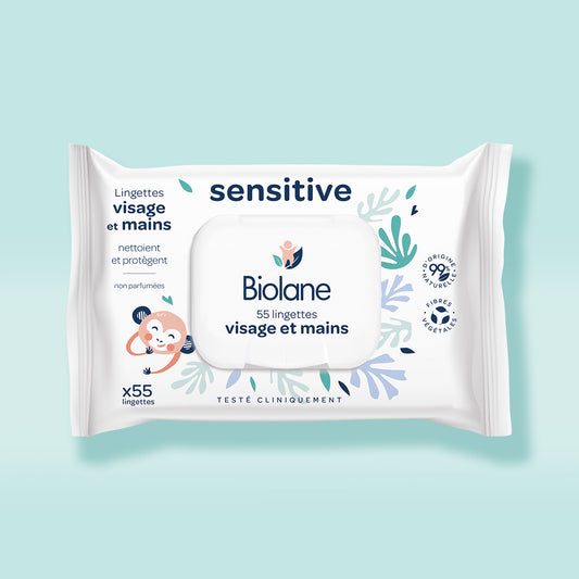 Lingettes visage et mains sensitive