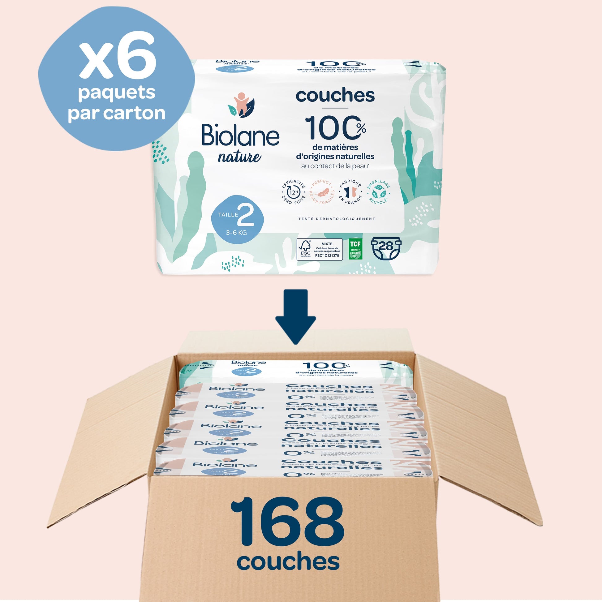 Couches Biolane Nature - Taille 2