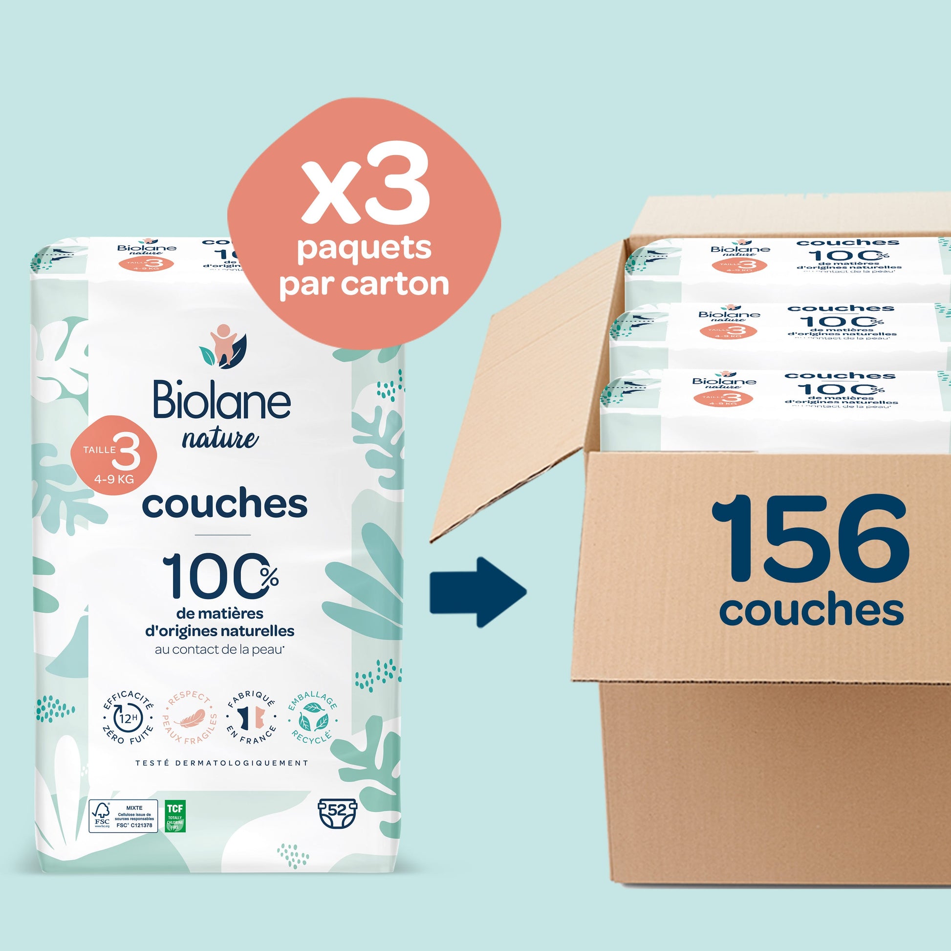 Couches Biolane Nature - Taille 3
