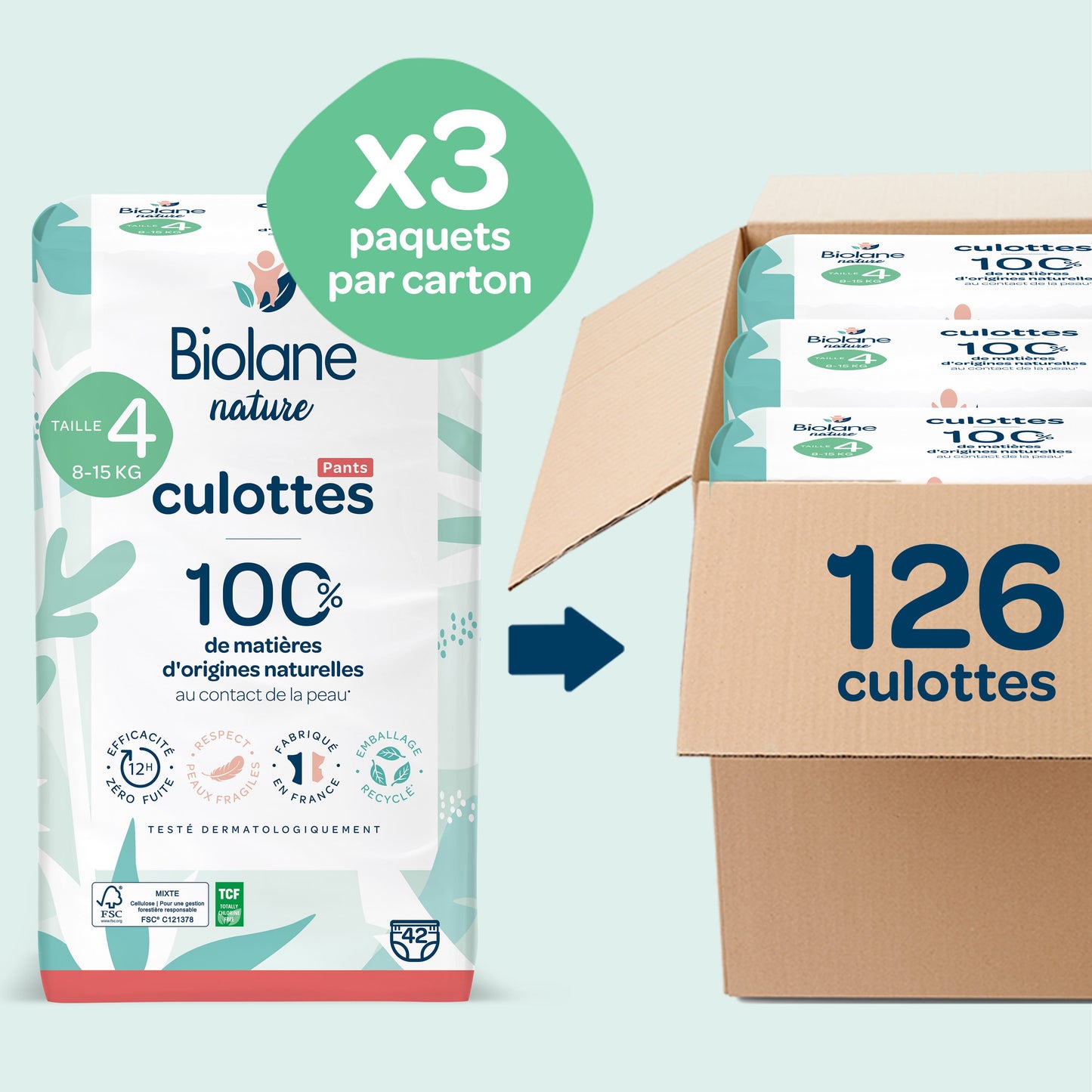 Couches Culottes Biolane Nature - Taille 4