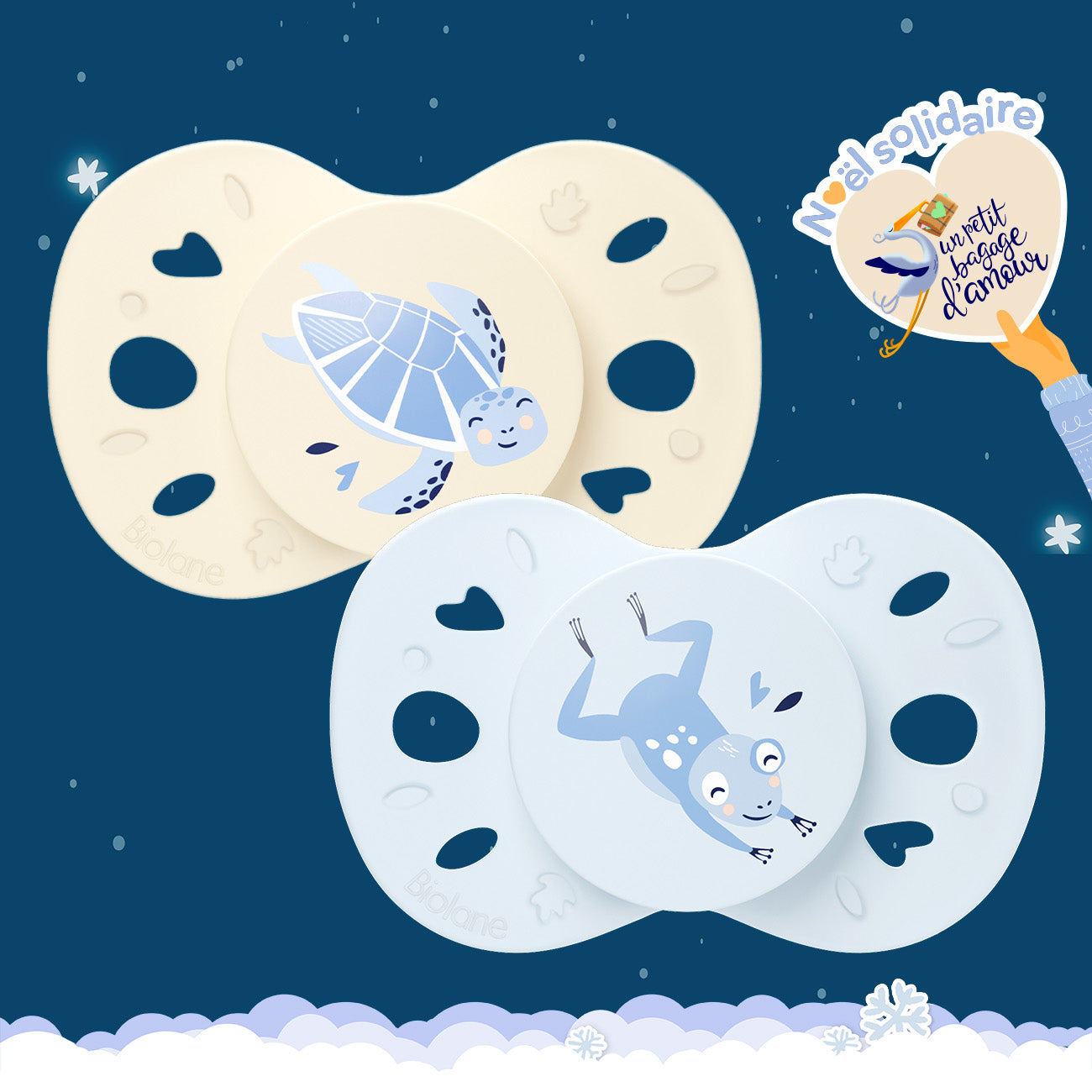 Lot de 2 sucettes anatomiques animaux