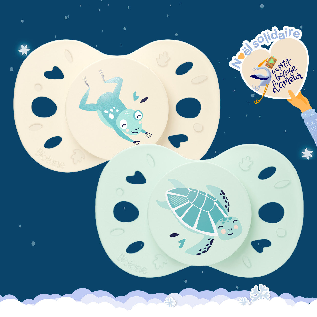 Lot de 2 sucettes anatomiques animaux