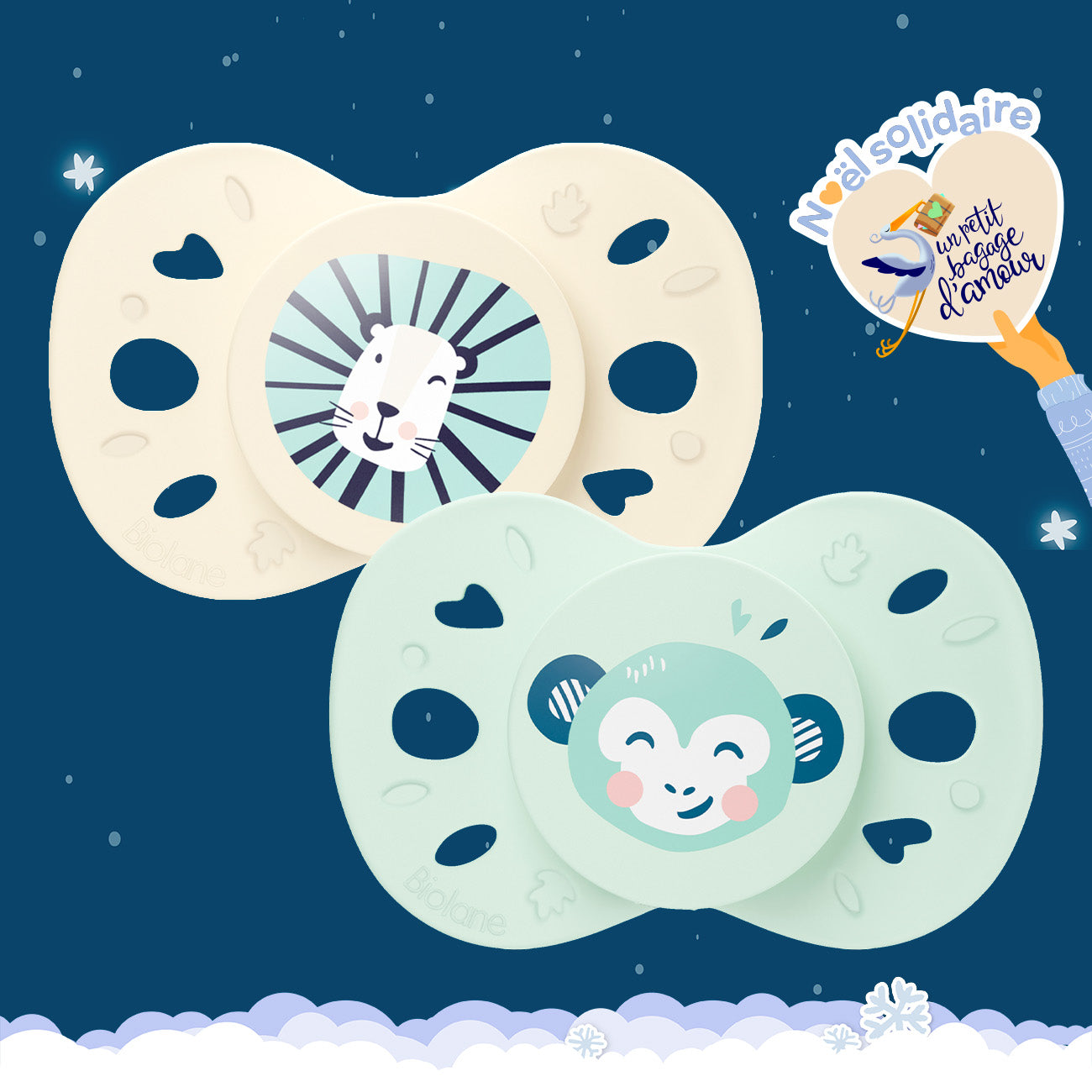 Lot de 2 sucettes anatomiques animaux