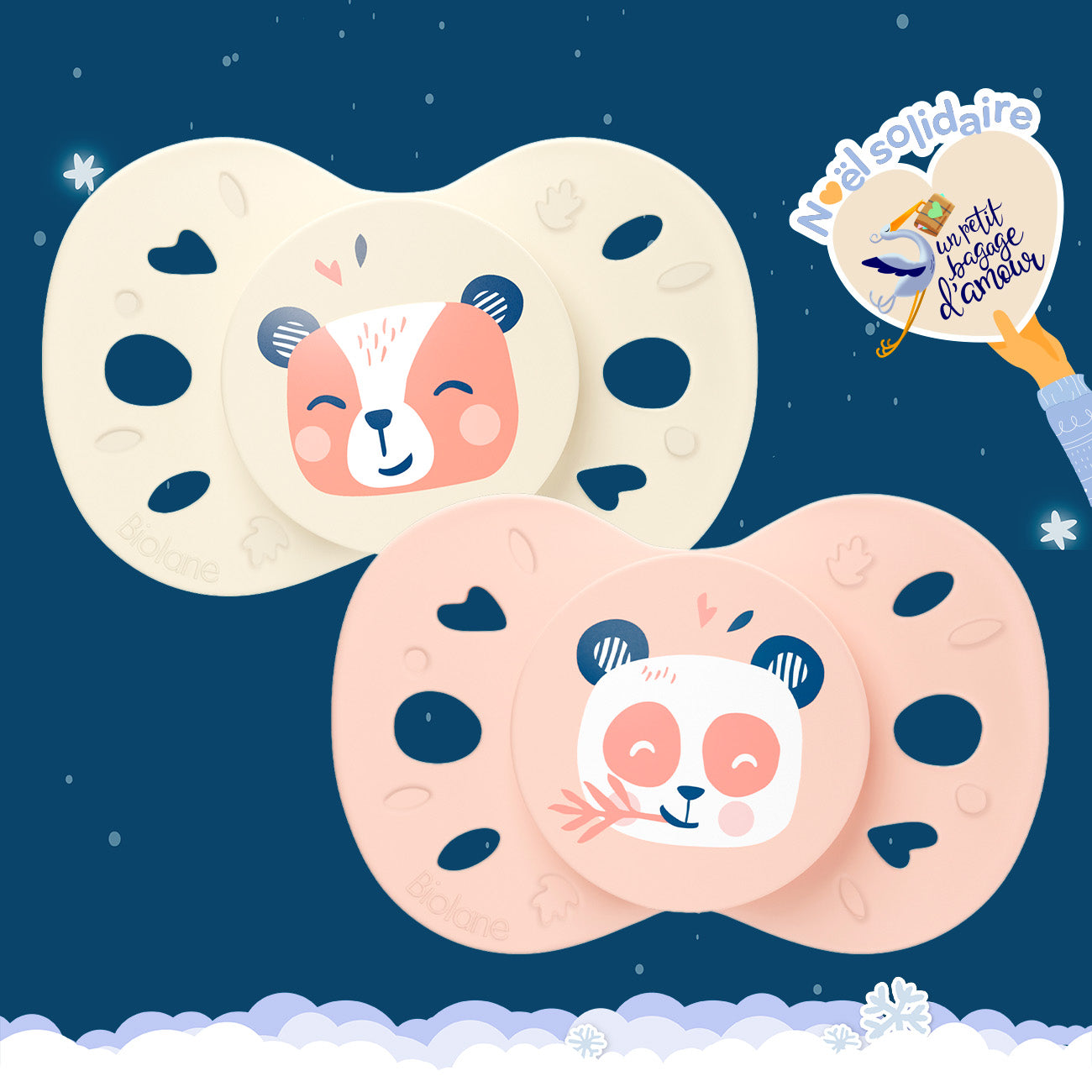 Lot de 2 sucettes anatomiques animaux