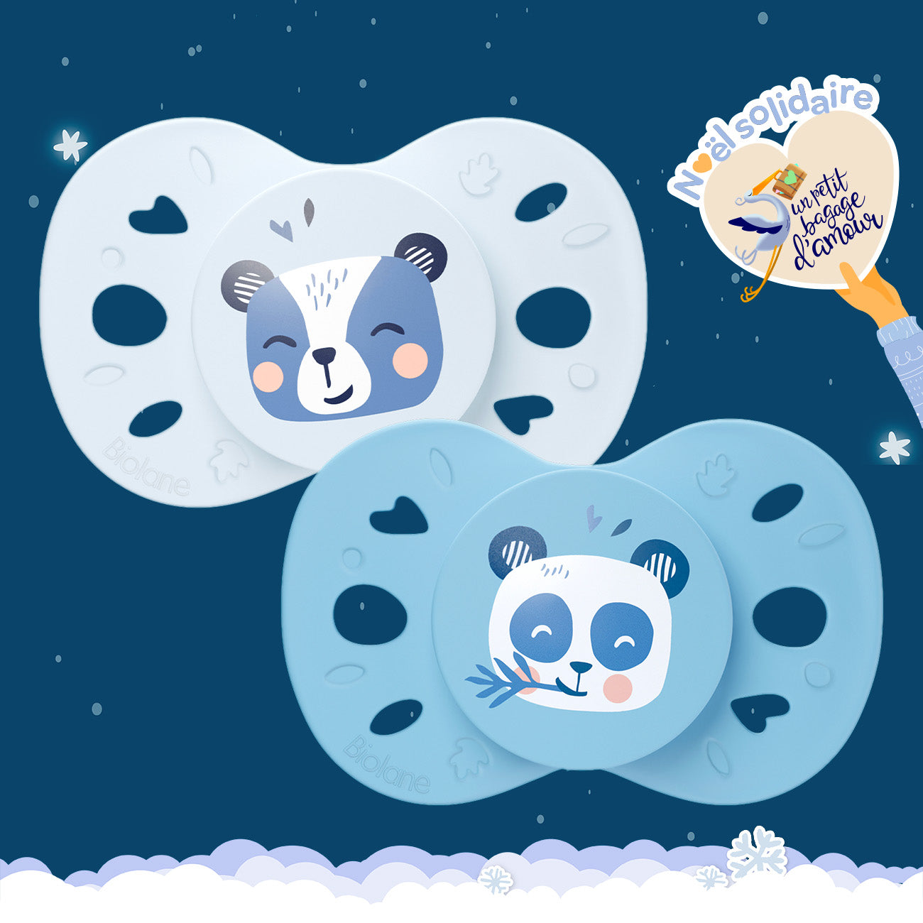 Lot de 2 sucettes anatomiques animaux