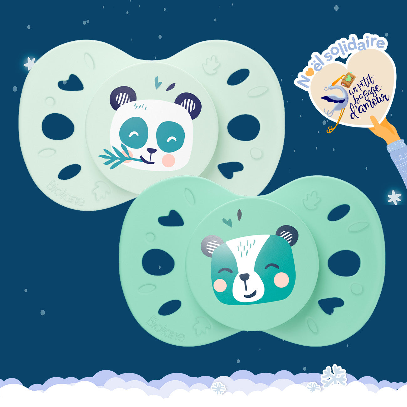 Lot de 2 sucettes anatomiques animaux