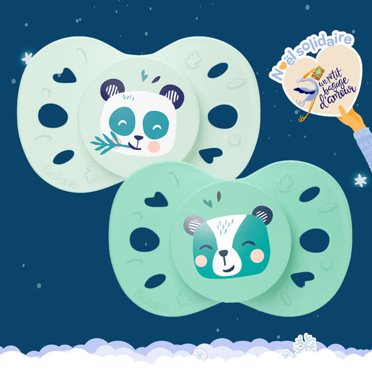 Lot de 2 sucettes anatomiques animaux