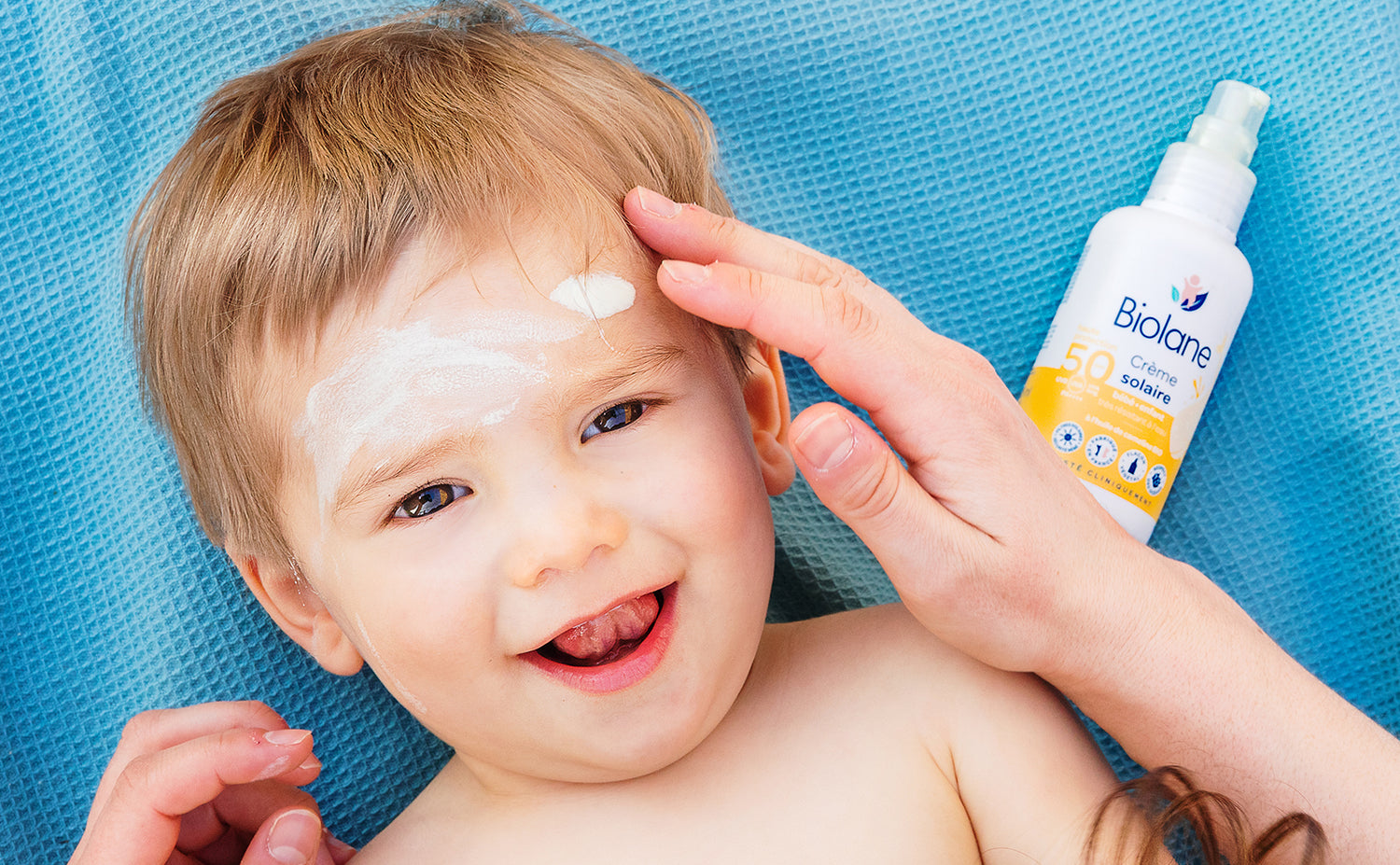 Innovation solaire Biolane - Crème solaire SPF50 aux filtres solaires sécuritaires haute tolérance et water résistante & lait après-soleil pour hydrater et apaiser la peau après exposition au soleil