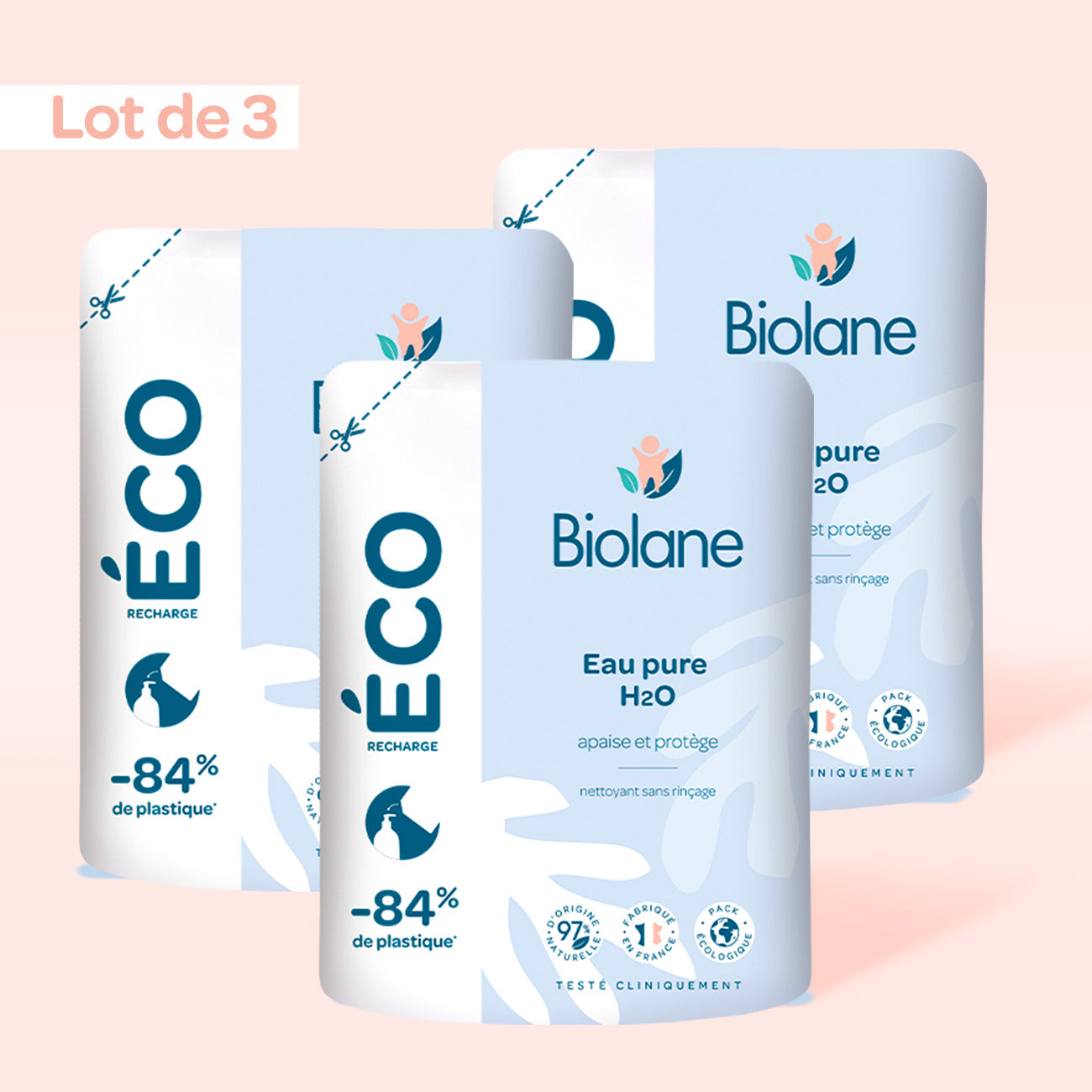 Lot 3x éco recharge Eau Pure